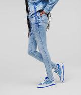 FRONT SEAM SKINNY JEANS WITH SPLIT HEM