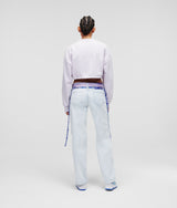 LOW-RISE LOOSE JEANS WITH WAIST TIES