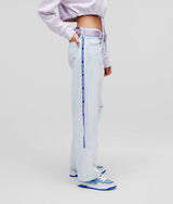LOW-RISE LOOSE JEANS WITH WAIST TIES