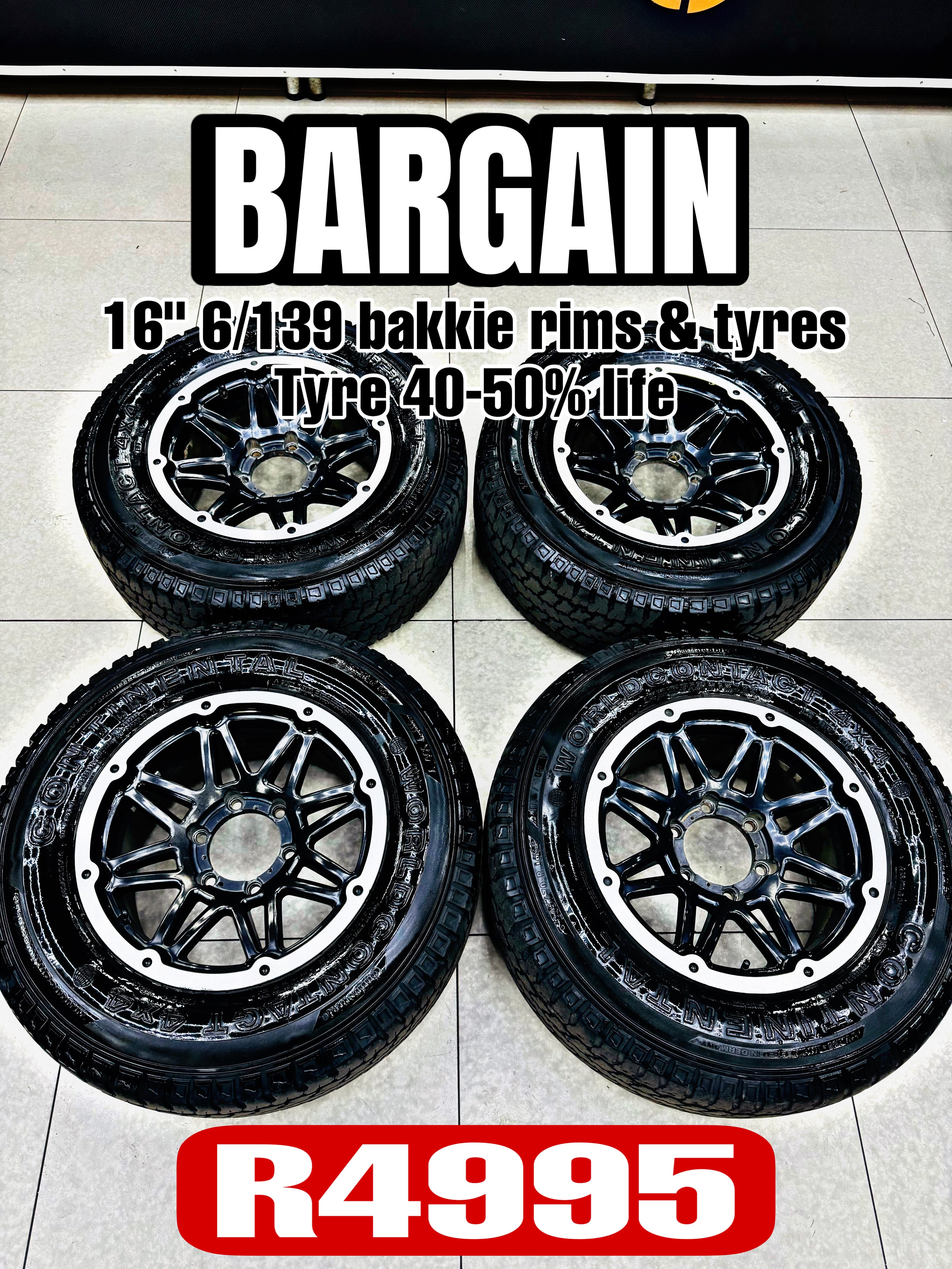 16” BAKKIE RIMS USED  WITH CONTI  TYRES