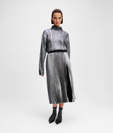 METALLIC PLEATED SKIRT