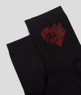 K/HEART RHINESTONE SOCKS – 2-PACK