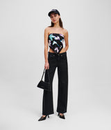 COATED MID-RISE RELAXED JEANS