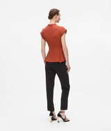 SHORT-SLEEVED KNOTTED BLOUSE