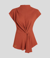 SHORT-SLEEVED KNOTTED BLOUSE