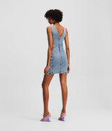 V-NECK DENIM DRESS