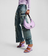 KLJ BOX LOGO HALF-MOON SHOULDER BAG