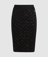 Sequin knit skirt