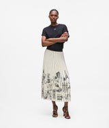 Paris sketch pleated skirt