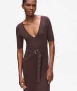 Belted knit dress