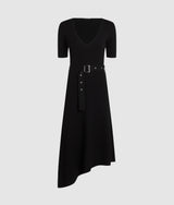 Belted knit dress