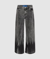Bleached low-rise wide leg jeans