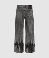 Bleached low-rise wide leg jeans