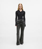 Seamed high-rise flared jeans