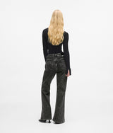 Seamed high-rise flared jeans