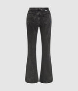Seamed high-rise flared jeans