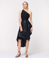 One-shoulder biker dress