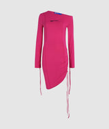 Off-shoulder drawstring dress