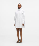 Pleated panel shirt dress