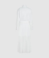 Pleated panel shirt dress