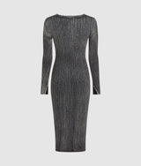 Ribbed long-sleeved dress