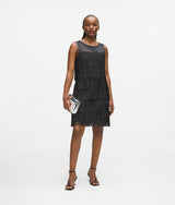 Faux leather fringe dress