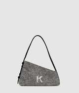 Geo denim shoulder bag