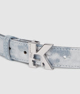 K-logo denim belt