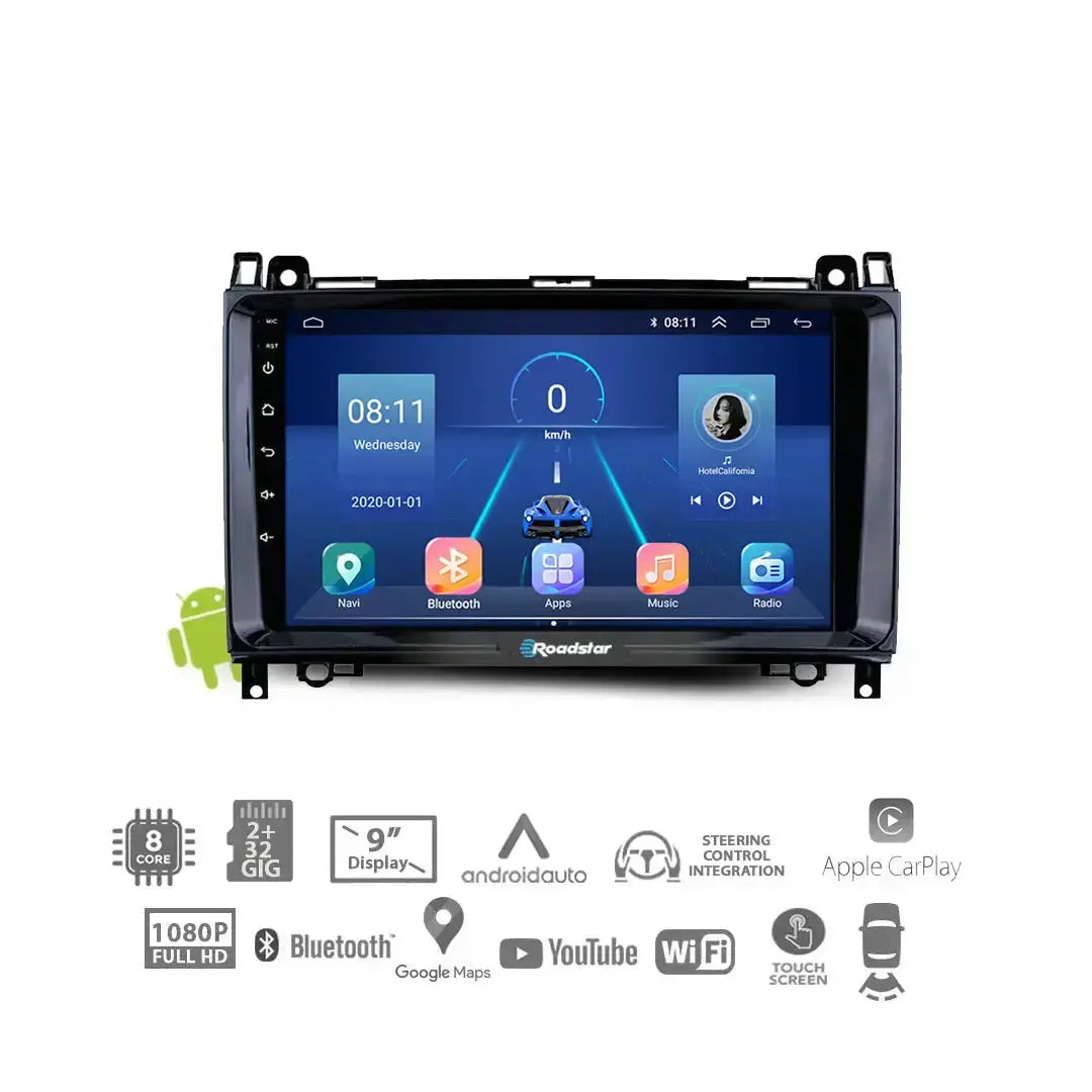 Benz W906 Sprinter (06-12) - 9 Inch Roadstar Android Entertainment & GPS System