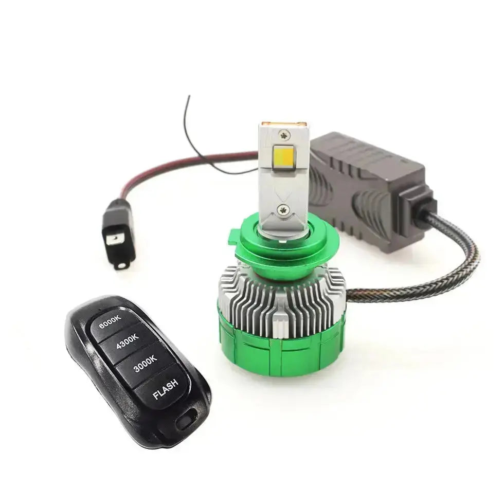 K14 3-Colour LED Canbus Bulbs With Strobe Function & Wireless Remote - H4