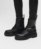 BURLY BIKER LACE-UP BOOTS