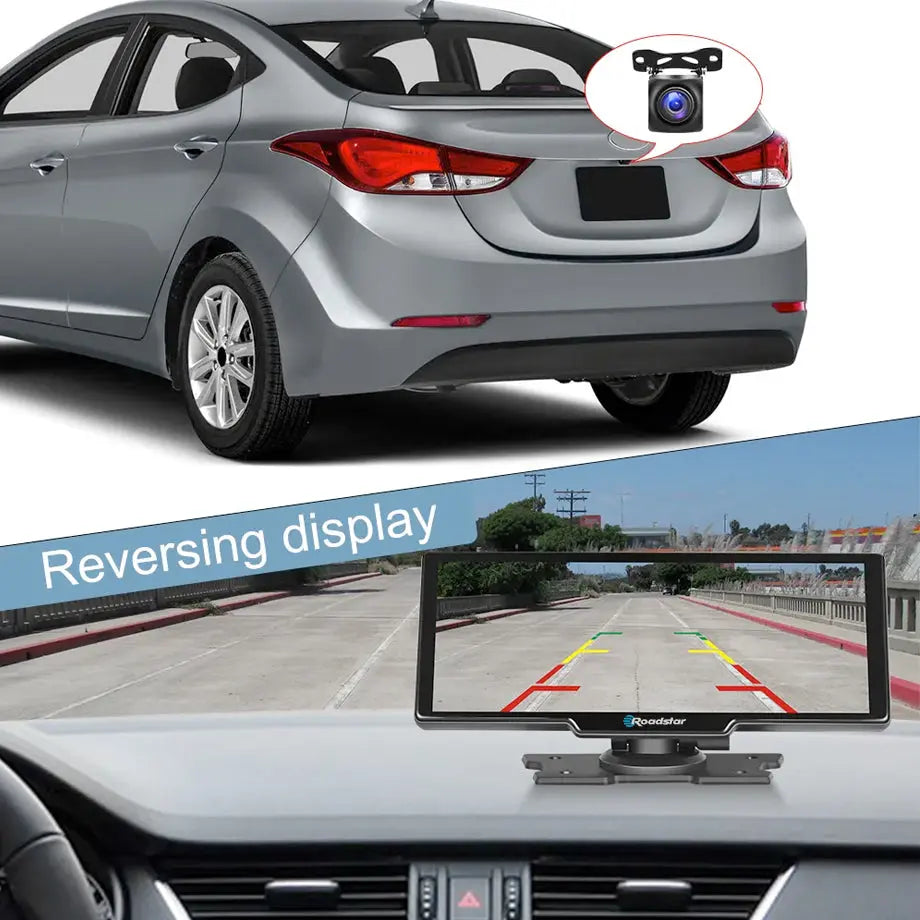 Roadstar - 10.26 Inch 2-Way DVR Camera Screen With Apple Carplay & Android Auto