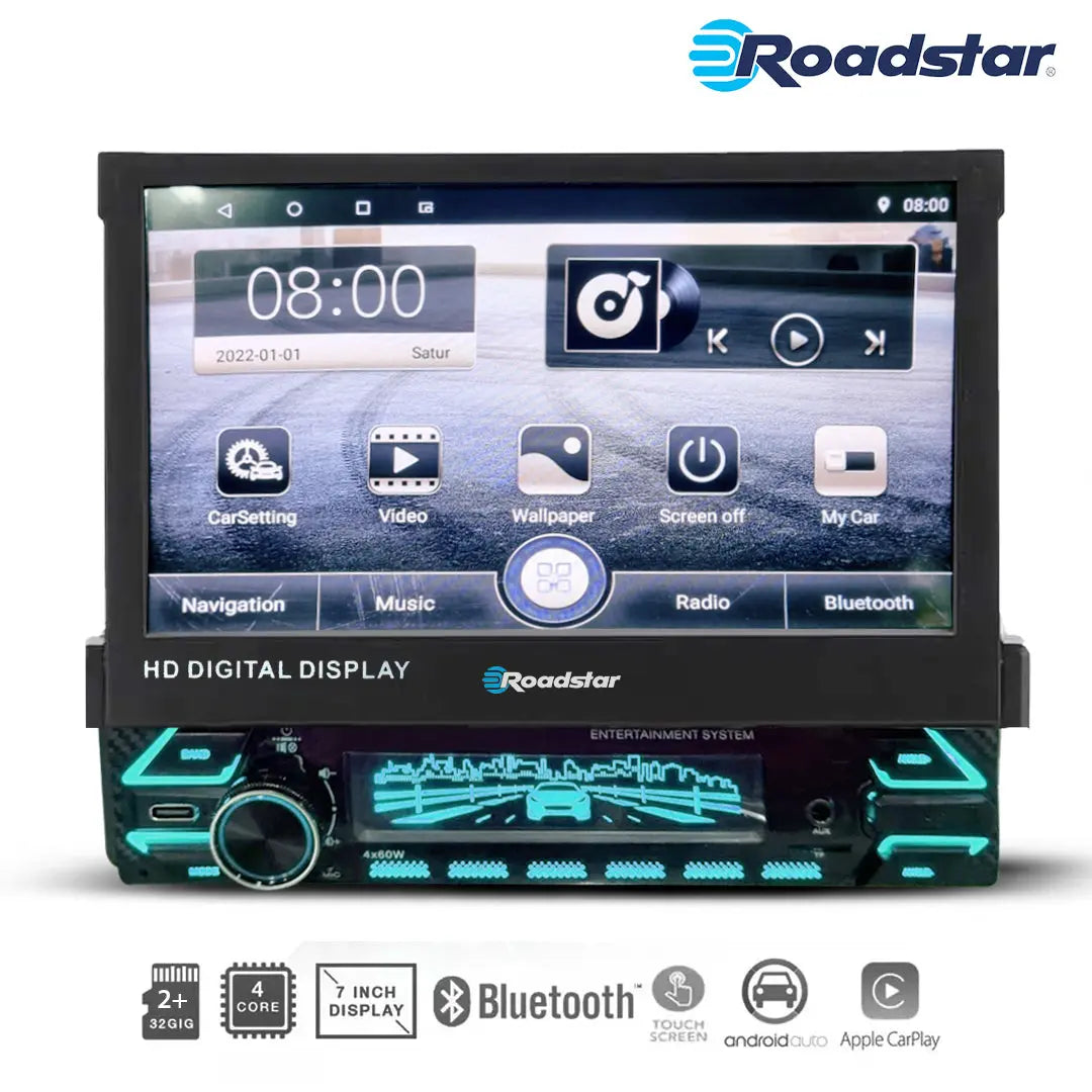 Roadstar 7 Inch Multimedia Automatic In-Dash System With Apple Carplay & Android Auto