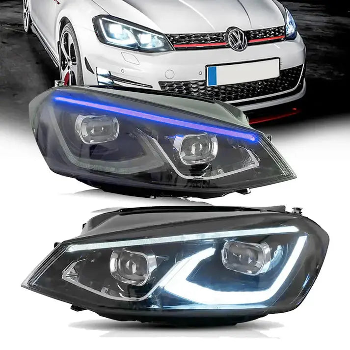 Suitable To Fit - VW Golf 7 LED Projector Headlight - Golf 8 Style