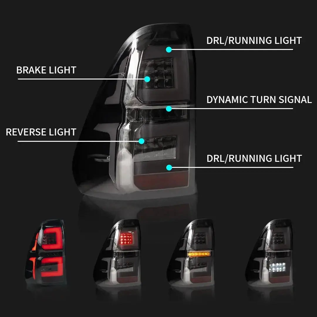 Toyota Hilux Revo (16-On) Smoked Black LED Taillights