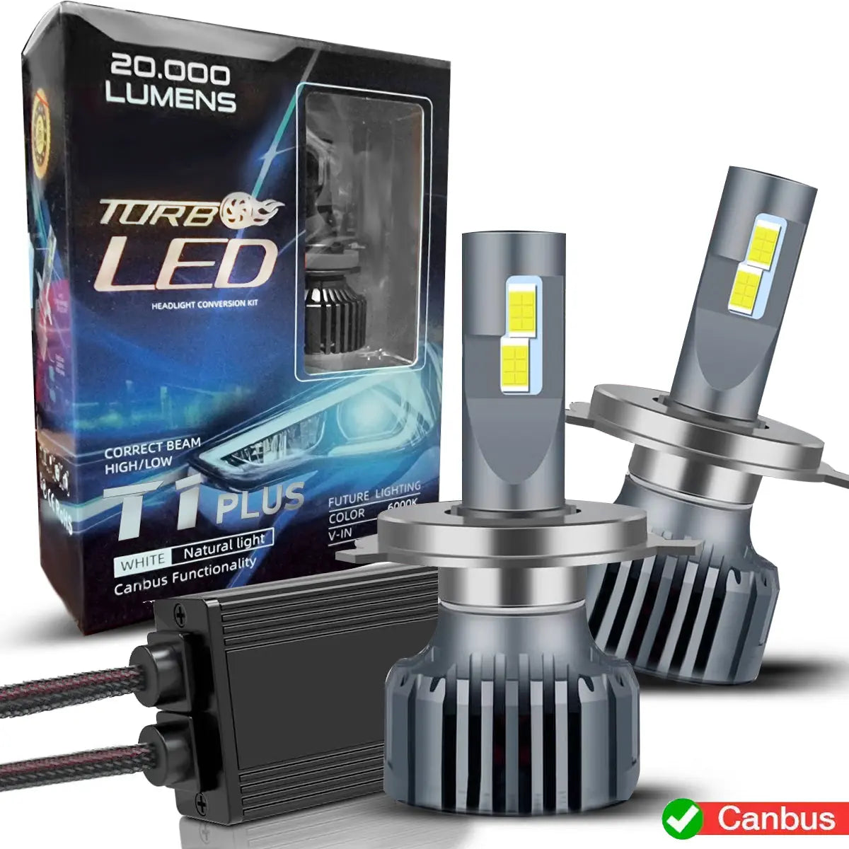 Turbo LED T1-Plus Canbus Headlight Bulb Kit - H8