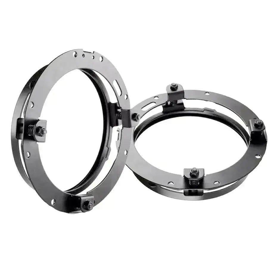 Universal 7 Inch Jeep Style Dynamic Start Up DRL LED Projector Headlight Plus Mounting Bracket (4-Piece)