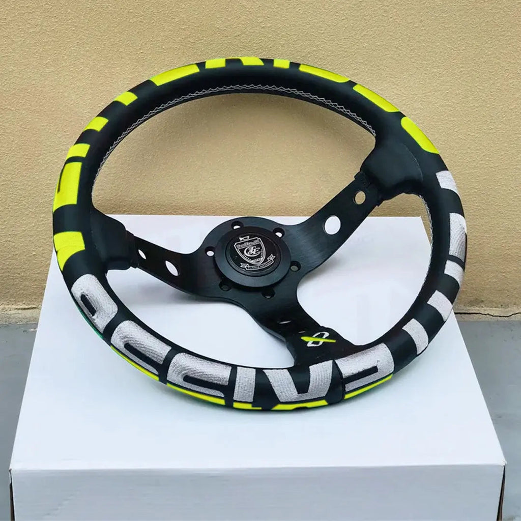 Universal JDM Aluminium Vertex Drift Style Sports Steering Wheel (320mm)