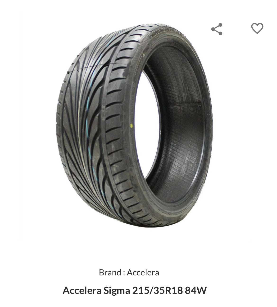 215/35/18 ACCELERA TYRES